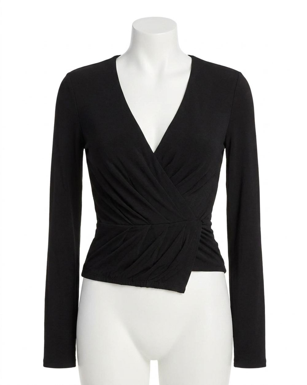 NEW GOOD AMERICAN good touch wrap top in black - Picture 1 of 3